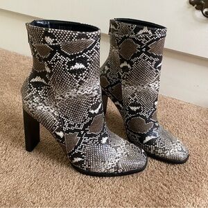 Brand new snake print heel booties
